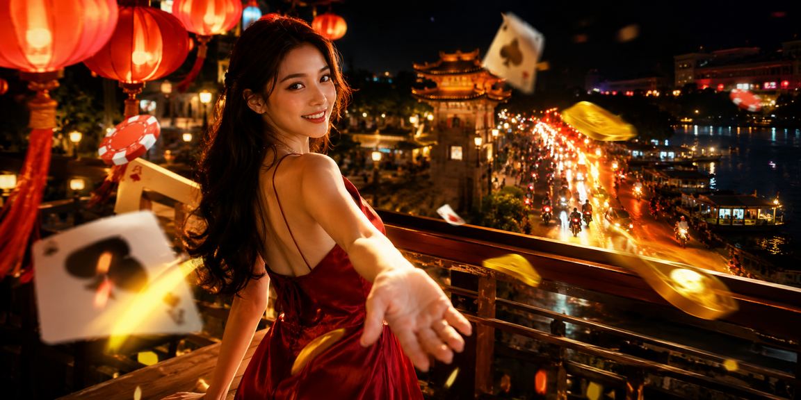 Người chơi card game tại chợ đêm Huế trải nghiệm casino trực tuyến