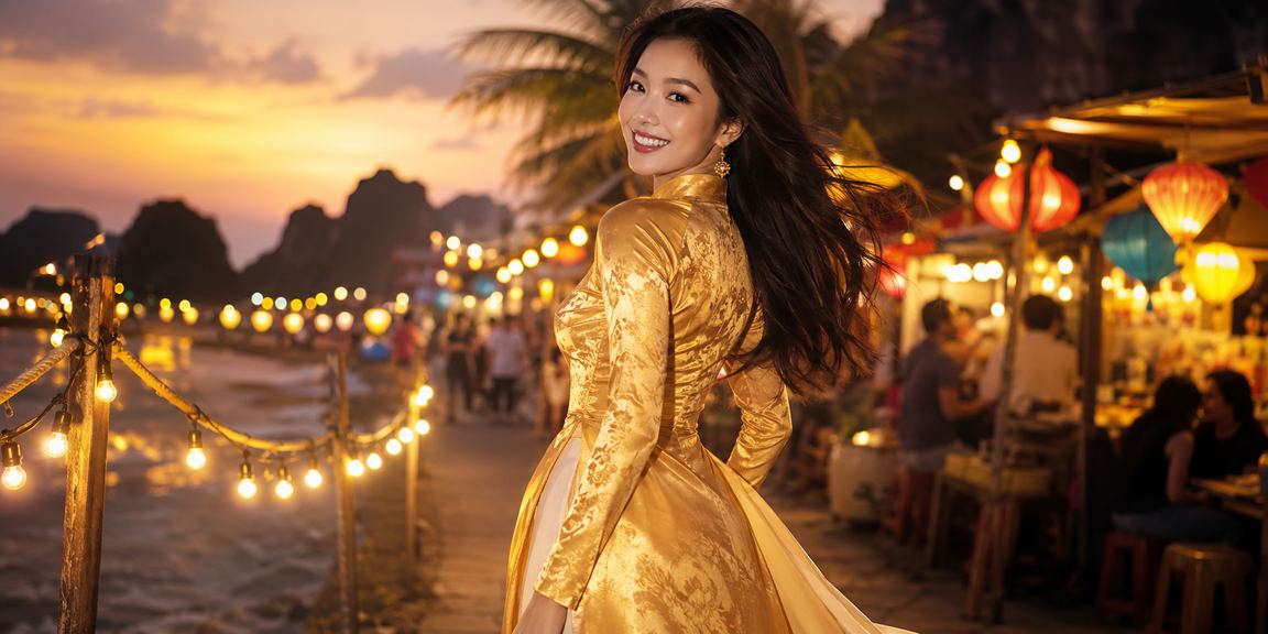 Phụ nữ mặc áo dài truyền thống tại Ninh Bình đang tham khảo thông tin xổ số và cá cược trực tuyến